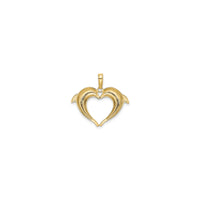 Double Dolphin Heart Pendant (14K)