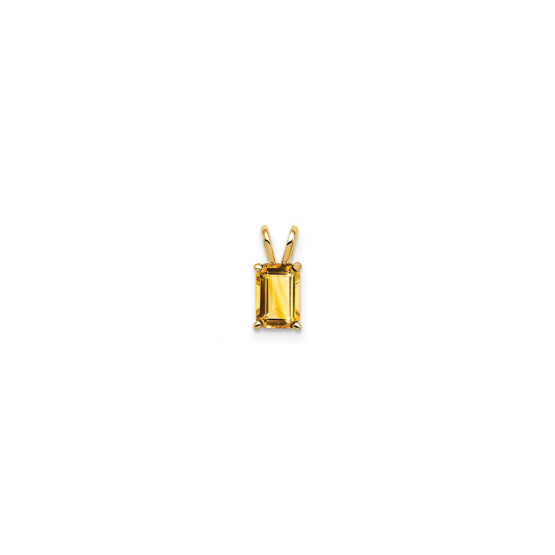 Emerald-Cut Citrine Solitaire Pendant (14K)