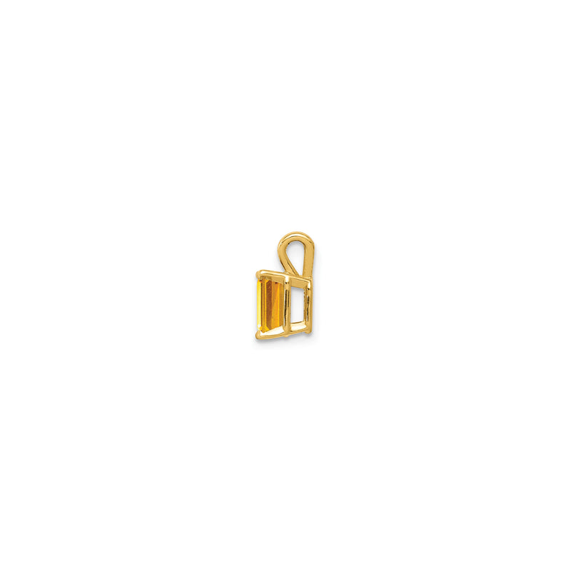 Emerald-Cut Citrine Solitaire Pendant (14K)