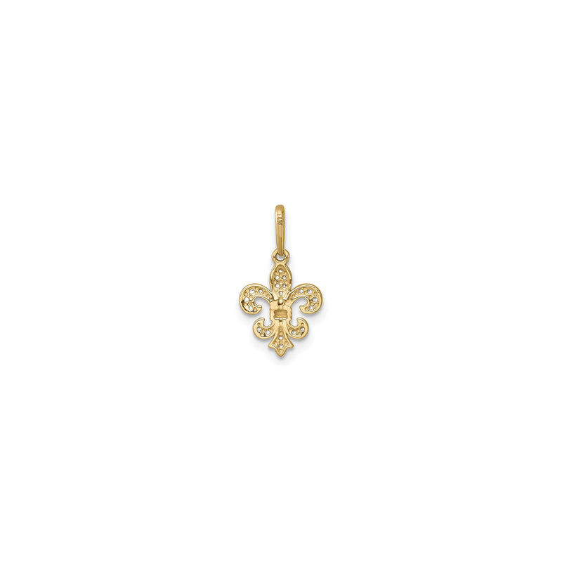 Fleur de Lis CZ Pendant (14K)