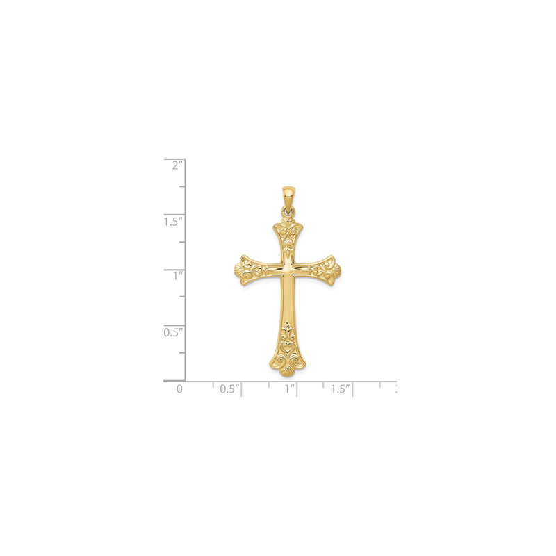 Fleur de Lis Cross Pendant (14K)