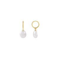 Freshwater Keshi Pearl Hoop Earrings (14K)