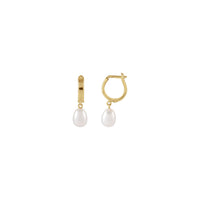 Freshwater Pearl Dangling Hoop Earrings (14K)