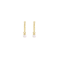 Freshwater Pearl Dangling Rope Hoop Earrings (14K)