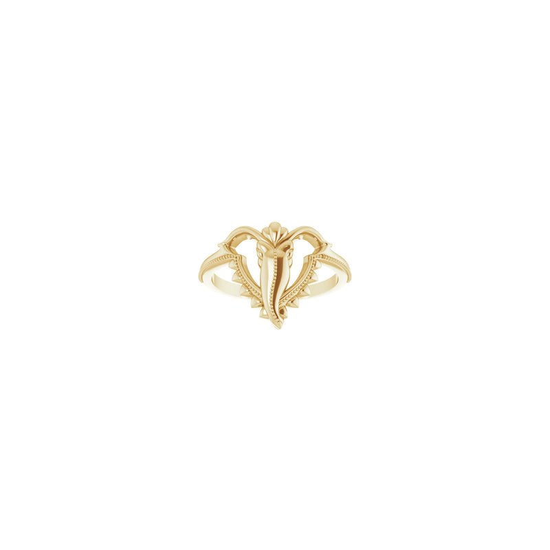 Ganesha Ring (14K) front - Popular Jewelry - New York