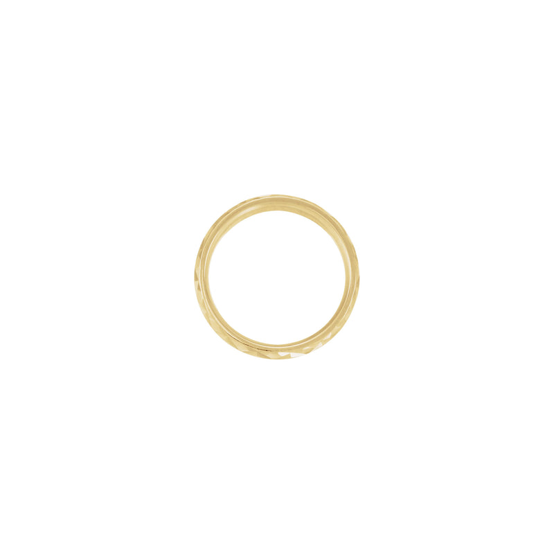 Upper view of a 14k yellow gold Geometric Pattern Ring