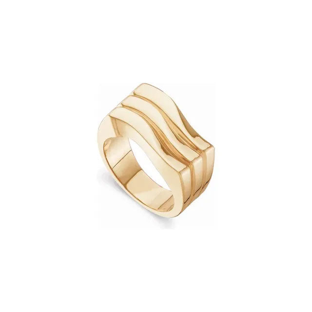 Grooved Curved Ring (14K)