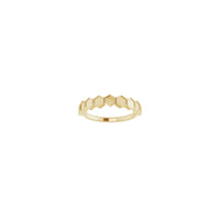 Front view of a 14K yellow gold Hexagon Row Sequence Ring