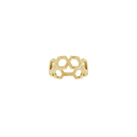 Front view of a 14K yellow gold Hexagon Sequence Ring