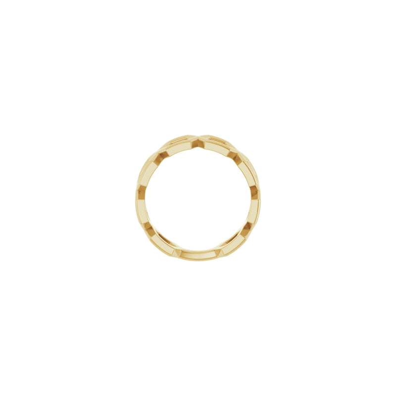 Setting view of a 14K yellow gold Hexagon Sequence Ring