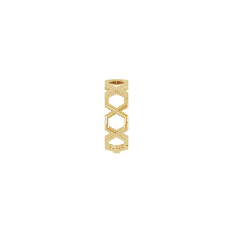 Side view of a 14K yellow gold Hexagon Sequence Ring