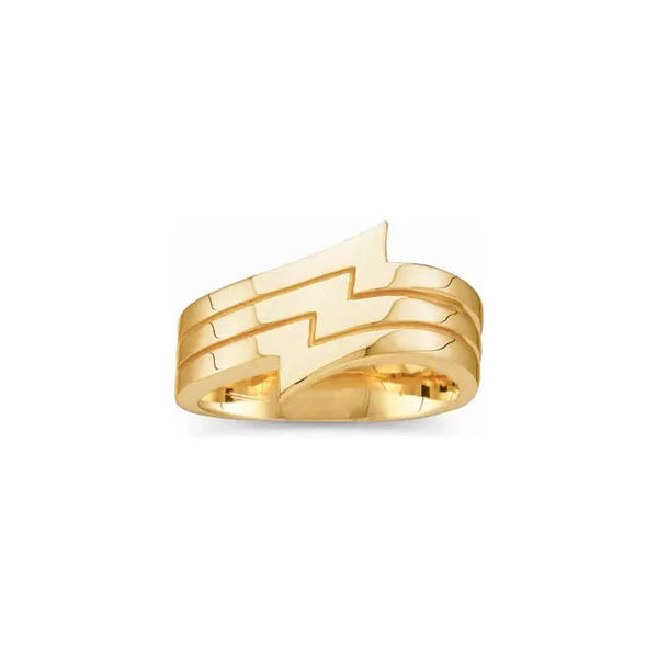 Horizontal Triple Lightning Ring (14K)