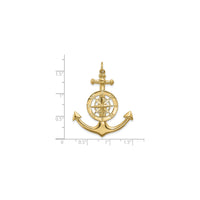 Large Anchor with Nautical Compass Pendant (14K)