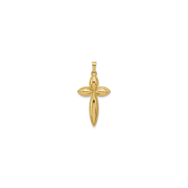 Light Beaded Edge Passion Cross Pendant (14K)