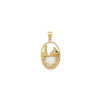 Lighthouse and Sailboat Opal Oval Pendant (14K)