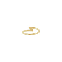 Front view of a 14K yellow gold Lightning Stackable Ring