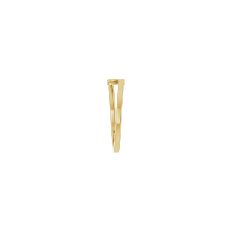 Side view of a 14K yellow gold Lightning Stackable Ring