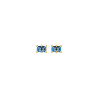 London Blue Topaz Six Claw Prong Stud Earrings