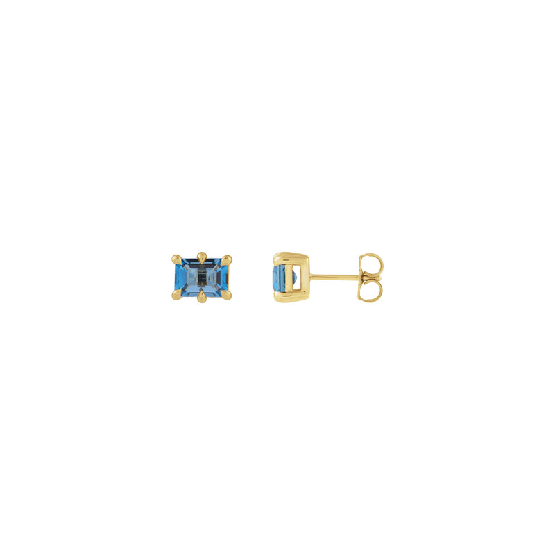 London Blue Topaz Six Claw Prong Stud Earrings