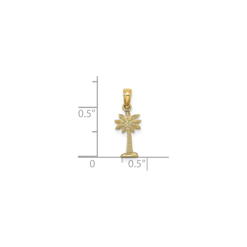 Mini Palmetto Tree Textured Pendant (14K)