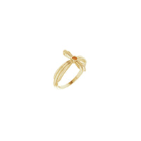 Natural Citrine Sideways Ribbed Cross Ring