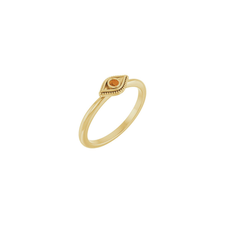 Natural Citrine Stackable Evil Eye Ring