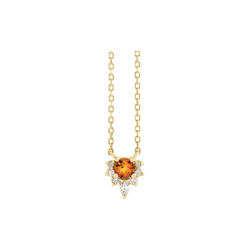 Natural Citrine and Diamond Necklace