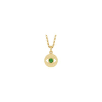 Natural Green Tourmaline Evil Eye Necklace