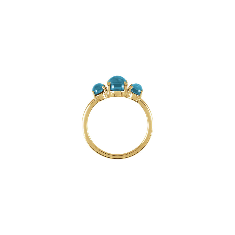 Natural London Blue Topaz Three Stone Ring