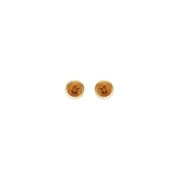 Natural Round Citrine Bezel Stud Earrings