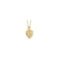 Natural White Diamond Radiant Heart Pendant