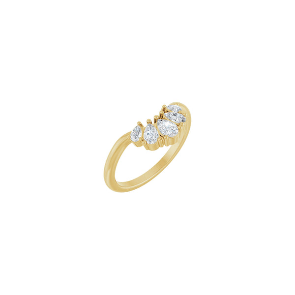 Pear Shape Diamonds Contour Band (14K)