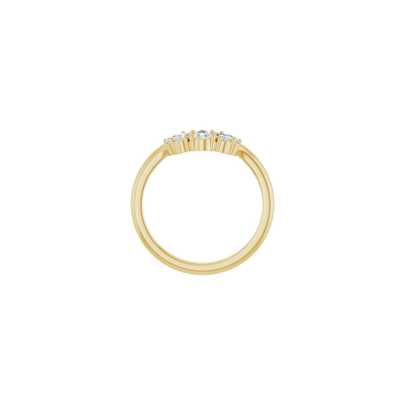 Pear Shape Diamonds Contour Band (14K)