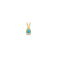 Pear Swiss Blue Topaz Solitaire Pendant (14K)