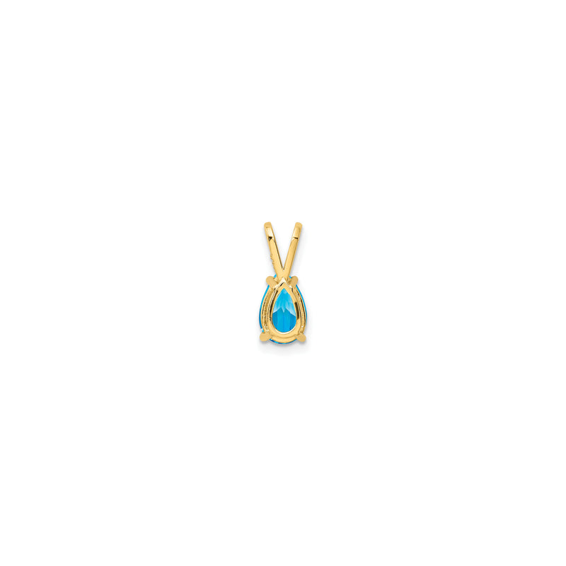 Pear Swiss Blue Topaz Solitaire Pendant (14K)