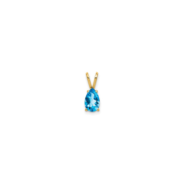 Pear Swiss Blue Topaz Solitaire Pendant (14K)