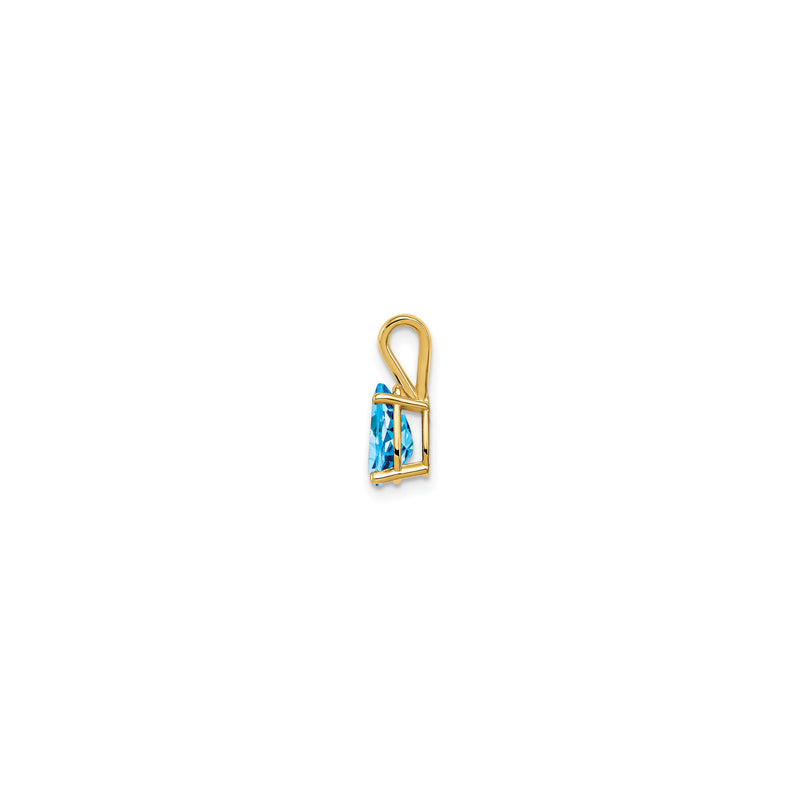 Pear Swiss Blue Topaz Solitaire Pendant (14K)