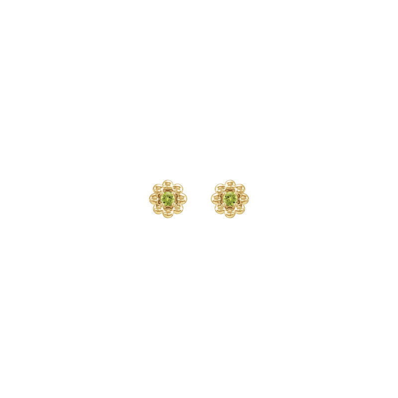 Peridot Petite Flower Stud Earrings