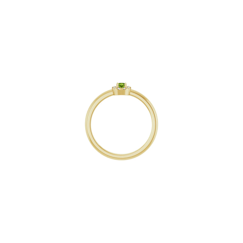 Peridot and Diamond French-Set Halo Ring