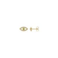 Peridot and White Sapphire Evil Eye Stud Earrings