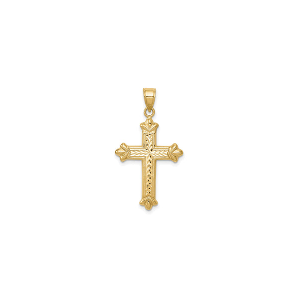 Reversible Fleur de Lis Cross Pendant (14K)