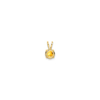 Round Citrine Solitaire Pendant (14K)