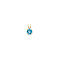 Round Swiss Blue Topaz Solitaire Pendant (14K)