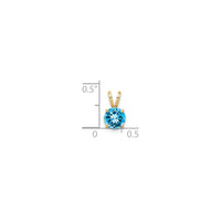 Round Swiss Blue Topaz Solitaire Pendant (14K)