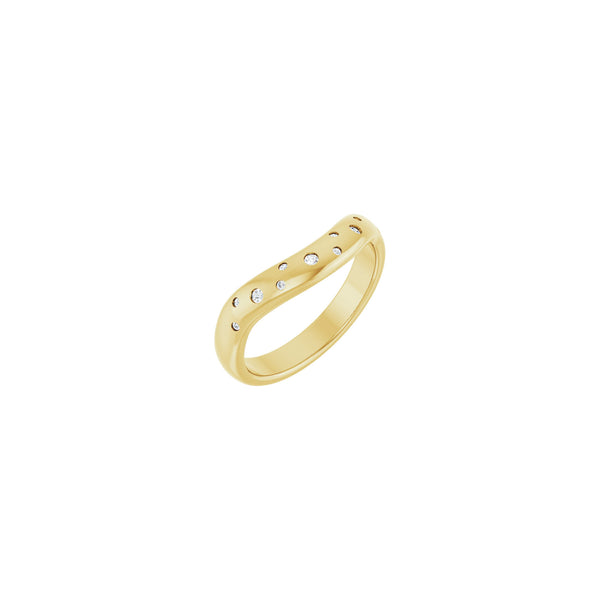 Round White Diamonds Contour Band (14K)