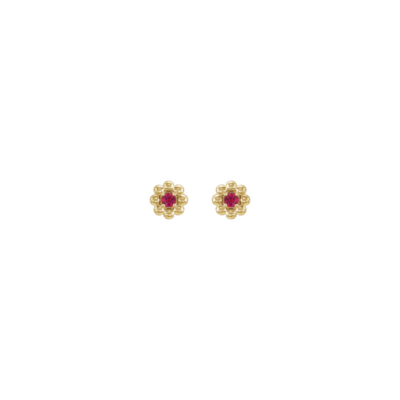 Ruby Petite Flower Stud Earrings