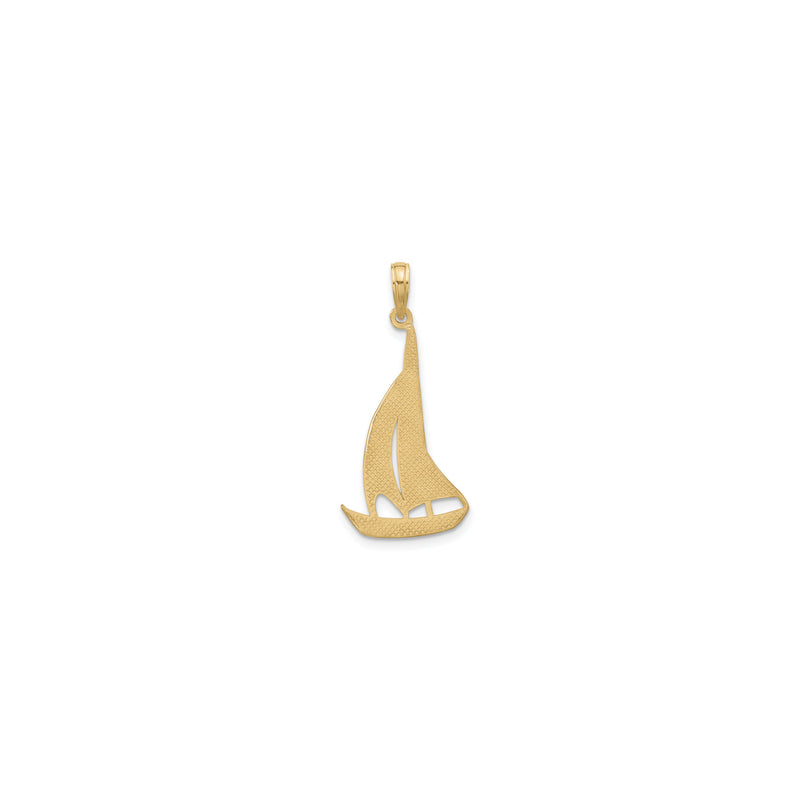 Back view of a 14K yellow gold Sailboat Pendant