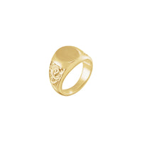 Scroll Accented Signet Ring