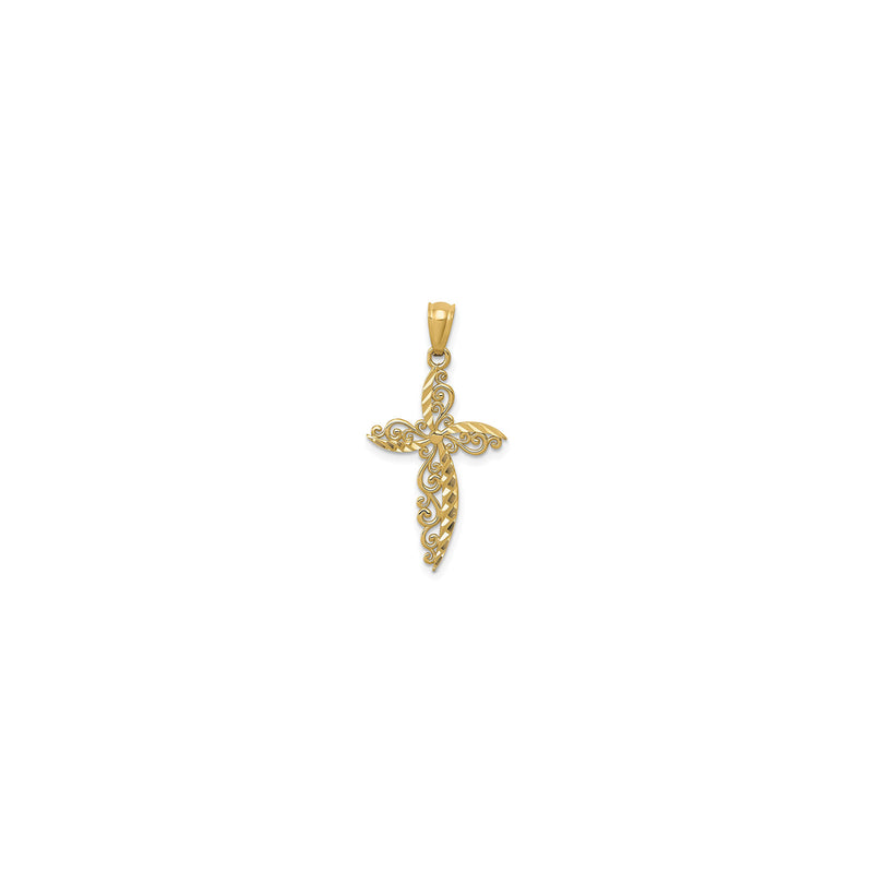 Scroll Design Cross Pendant (14K)