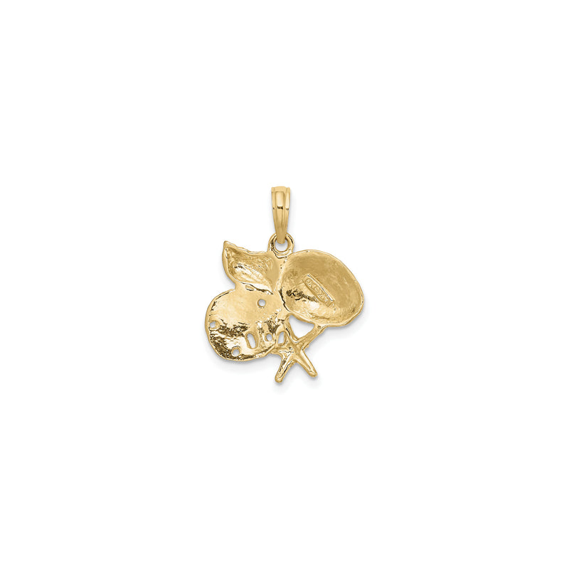 Seashells, Starfish and Sand Dollar Cluster Pendant (14K)